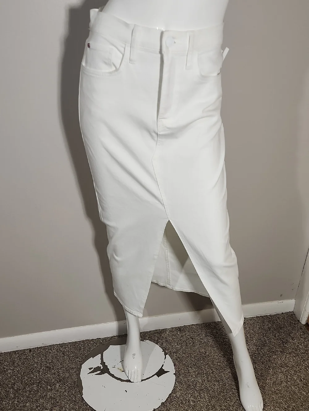 Hudson Jeans White Maxi Skirt with Front Slit
